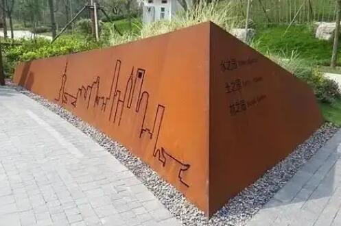 镜湖耐候钢挡土墙